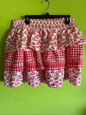 NWT Roller Rabbit/Target Red & White Floral Skirt Size L